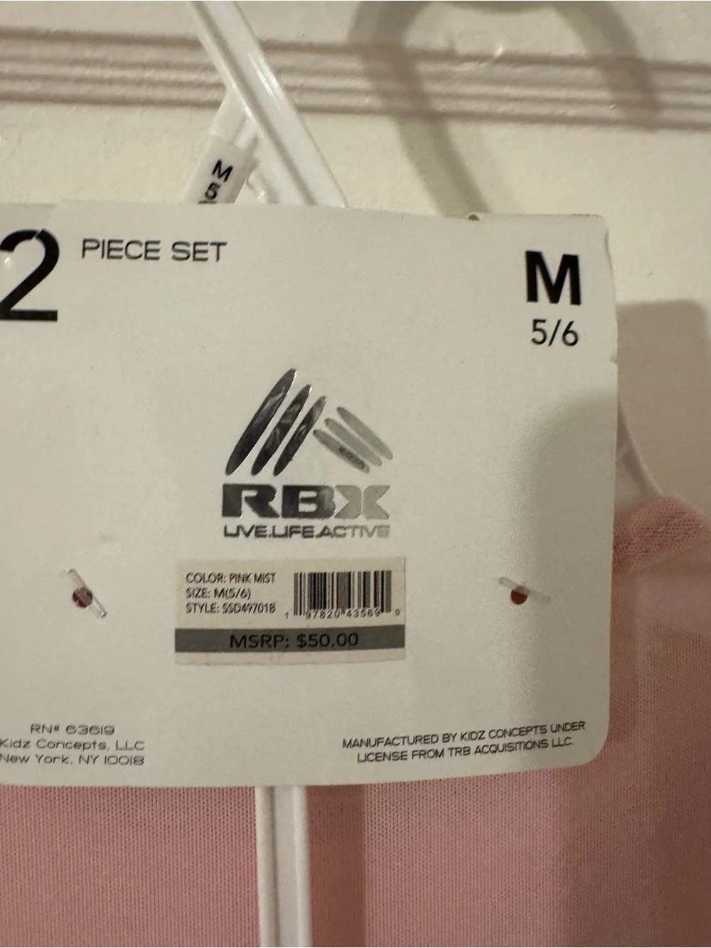 RBX Girls 2 Piece Set Athletic Top & Skirt Pink Medium